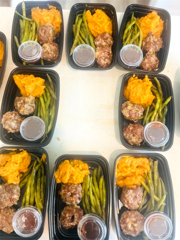 BBQ Meatloaf & Smashed Sweet Potatoes, another view from Nourish Your Adventure
