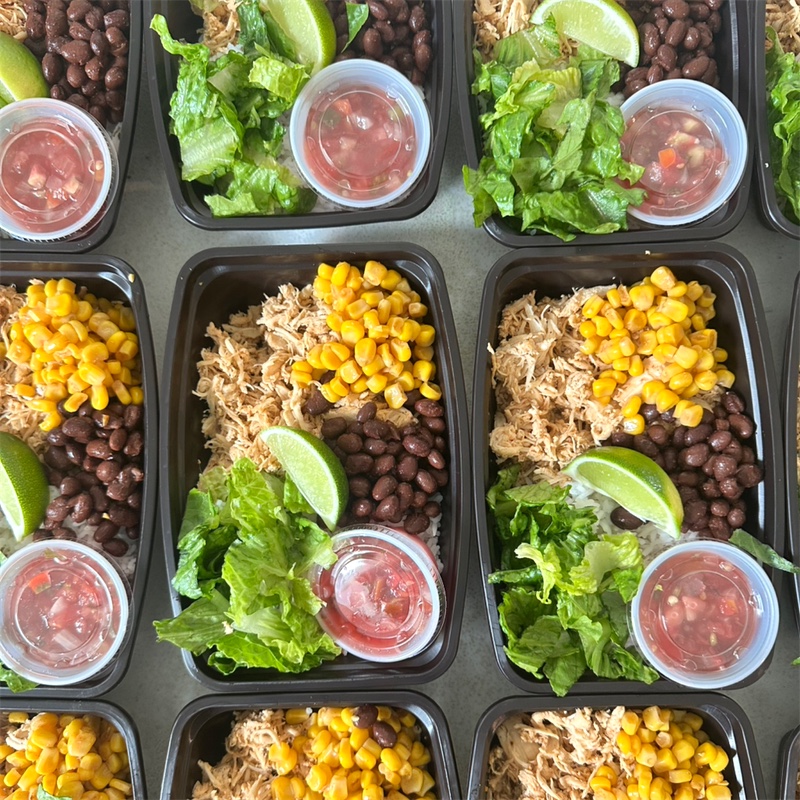 Chicken Burrito Bowl, another view from Nourish Your Adventure